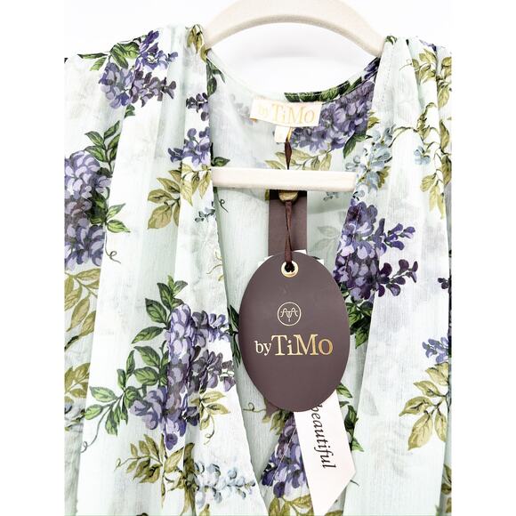 byTiMo Ruffle Chiffon Floral Print Mini Dress in Wallpaper Size S NWT - Picture 6 of 6